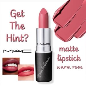 MAC Cosmetics Matte Lipstick Get The Hint? Warm Rose Brand New In Box Full Size